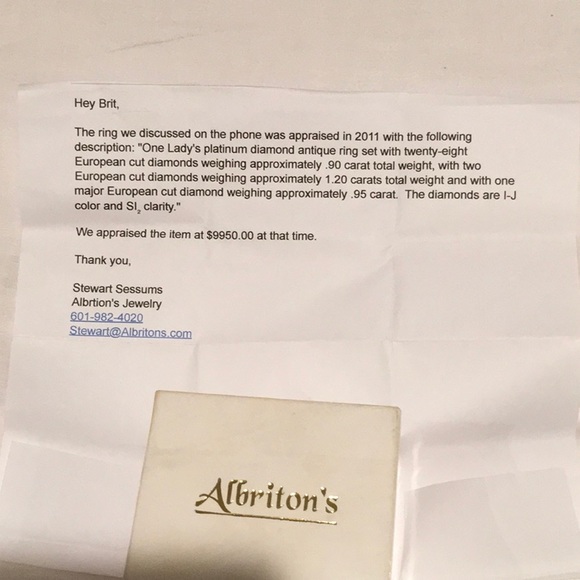 💥HP💥ANTIQUE PLATINUM DIAMOND RING EDWARDIAN - Picture 2 of 8